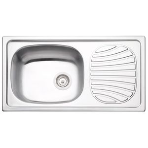 Cuba De Sobrepor Alpha 40 R Em Aço Inox Com Acabamento Pré-Polido 78x43cm Com Escorredor E Válvula Tramontina