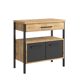 Toucador Munique Sem Cuba 80cm Antiqua/Preto Fosco Darabas
