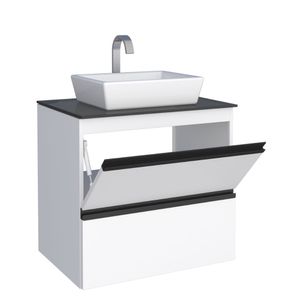Toucador Aço Gaia Sem Cuba 60.5cm Branco Cozimax