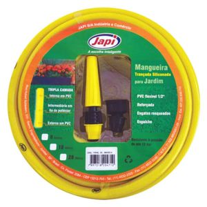Conjunto Mangueira Para Jardim Siliconada 18mt Japi