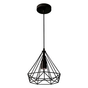 Pendente Tetra Aço 25cm E27 Preto 1 Lâmpada Bronzearte