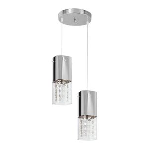 Pendente Mirage 1/2 Cromo Com Acrílico 2 Lâmpadas Bronzearte