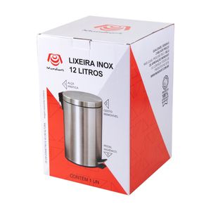 Lixeira Inox Aco Escovado 12 Litros Gzt