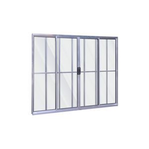 Janela Agata Brilhante 4 Folhas Com Grade 100x120 Esquadrifazio