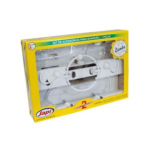 Kit Acess Para Banheiro Samba Com 7 Peças Branco Japi