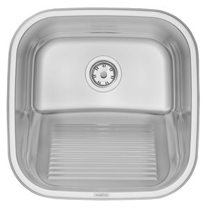Tanque Encaixe Aco Inox 40x40 Polido Com Valvula Tramontina