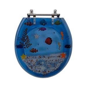 Assento Oval Decorado Fundo Do Mar Poliart