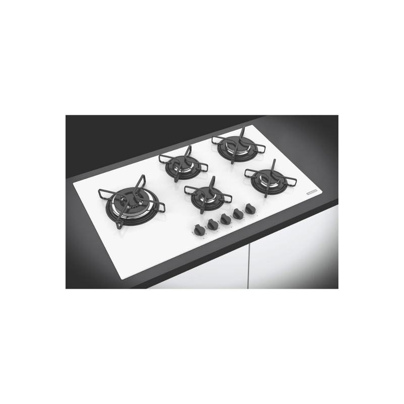 Cooktop a Gás Penta Side Plus 5 Queimadores Vidro Temperado Branco