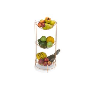 Fruteira Tripla Redonda Rose Arthi