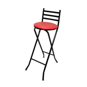 Banco Bar Chapa Dobrável Alto Adu-0271 Preto/Vermelho Utilaço