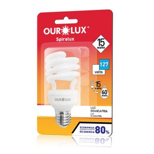 Lâmpada Spiralux 15w 127v 6400k Ourolux
