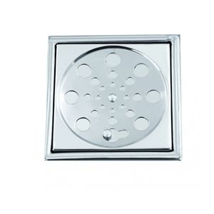 Grelha Inox Quadrada Com Caixilio 100mm Cromado Esteves