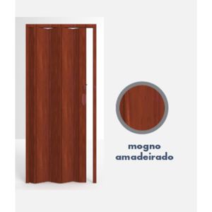 Porta Sanfonada Standard Mogno Madeira 72x210 Permatti