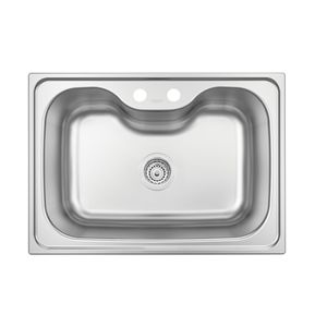 Cuba De Sobrepor Morgana 60 Fx Em Aço Inox Com Acabamento Acetinado 69 X 49 Cm Com Válvula Tramontina