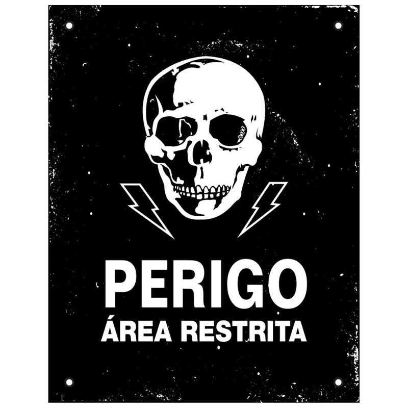 Placa Poliestireno 18x23 Perigo Area Restrita Sinalize - Joli