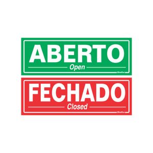 Placa Poliestireno 20x30 Aberto/Fechado Sinalize