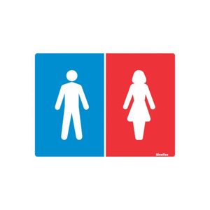 Placa Poliestireno 15x20 Sanitário Masculino E Feminino Sinalize