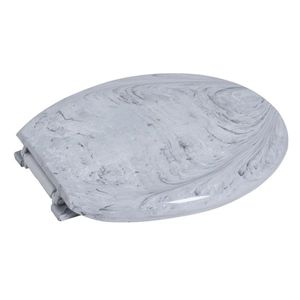 Assento Sanitário Oval Almofadado Marmorizado  Branco Astra