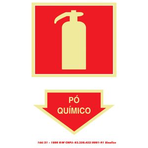 Placa Poliestireno 20x30 Extintor Pó Quimico Sinalize