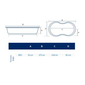 Piscina/Caixa Multiuso Feijão Sem Tampa 300l Azul Afort
