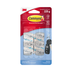 Mini Gancho Command Transparente 3m