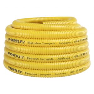 Eletroduto Corrugado Flexível 20mmx10mt Amarelo Fortlev