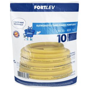 Eletroduto Corrugado Flexível 20mmx10mt Amarelo Fortlev