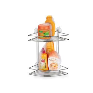 Porta Shampoo De Canto Duplo Cromado Com Ventosas Arthi