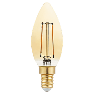 Lâmpada Led Vela Filamento Vintage E14 2.5w Âmbar 127v Brilia