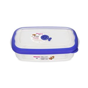 Pote Retangular Plástico Com Valvula De Vapor Azul 430ml Sanremo