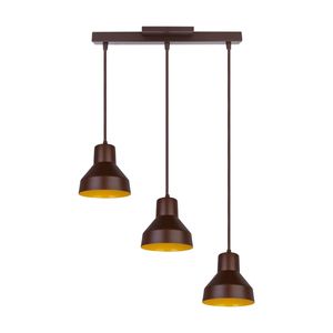 Pendente Viena Café Com Amarelo Para 3 Lâmpadas Kin Home