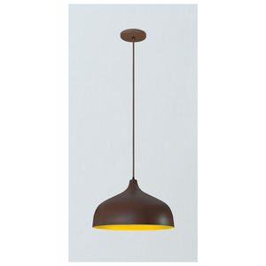 Pendente Luxor Café Com Amarelo Para 1 Lâmpada Kin Home