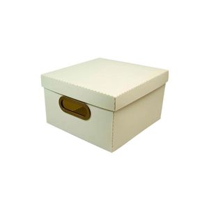 Caixa Organizadora Linho Pequena Cinza 26x26x15cm Dello