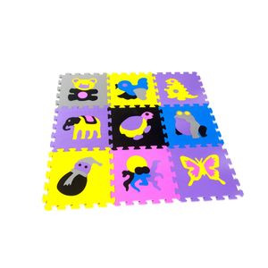 Tatame Eva Bichinhos 33cmx33cmx5mm Com 9 Peças Riplas