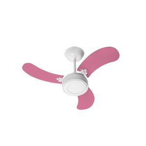 Ventilador Teto New Led Colors Rosa 127v Ventidelta