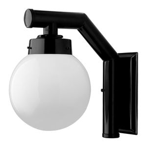 Arandela Solarium 1 Lâmpada E-27 Globo Em Vidro Boca 10cm (Incluso) 210 Preto Ideal