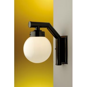 Arandela Solarium 1 Lâmpada E-27 Globo Em Vidro Boca 10cm (Incluso) 210 Preto Ideal