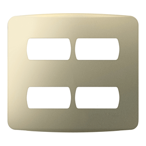 Placa Miluz 4x4 4 Postos Com Suporte Dourado Schneider