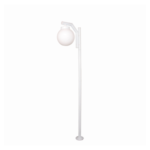 Poste Fosfatizado P-23/1 Branca Com Vidro B15 E27 1 Lampada Ideal