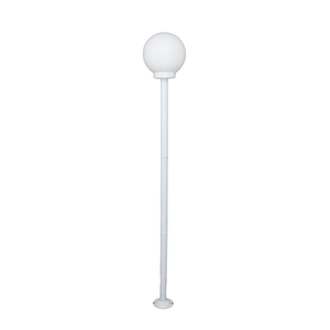 Poste Aço Fosfatizado P-18 Branca Com Vidro B15 E27 1 Lampada Ideal