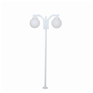 Poste Aço Fosfatizado P-23/2 Branca C/Vidro B15 E27 1 Lampada Ideal