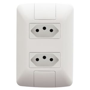 Conjunto 2 Tomadas 2p+T 20a 250v Aria Branco Tramontina Eletrik