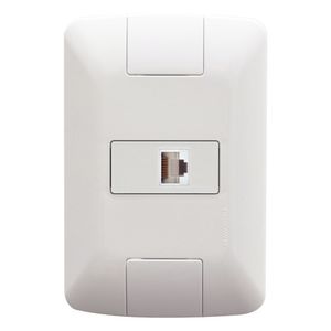 Conjunto Tomada Para Telefone Rj11 Aria Branco Tramontina Eletrik