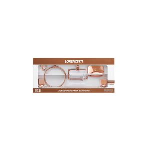 Kit Acessórios 2000 F24 Attic Rose Gold Quadra 5 Peças Lorenzetti