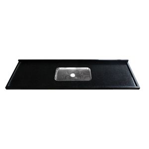 Pia De Granito Preto Kasa 2.02m Com Cuba Funda Kasa Granito