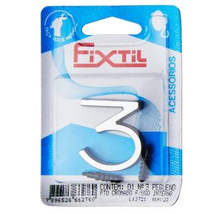 Número 3 De Plástico Preto/Cromado Pequeno 4cm Abs Fixtil