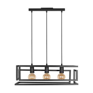 Pendente Konin Trilho Preto Para 3 Lâmpadas Kin Home