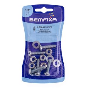 Parafuso Rosca Máquina 1/4x1 5 Unidades Bemfixa