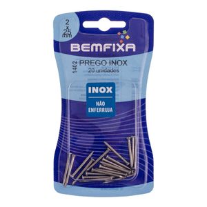 Prego Inox Com Cabeça 2.00x25mm 20 Unidades Bemfixa