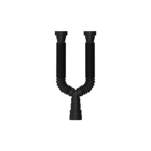 Sifão Extensiva Universal Duplo Black Com Canopla 70cm Blukit